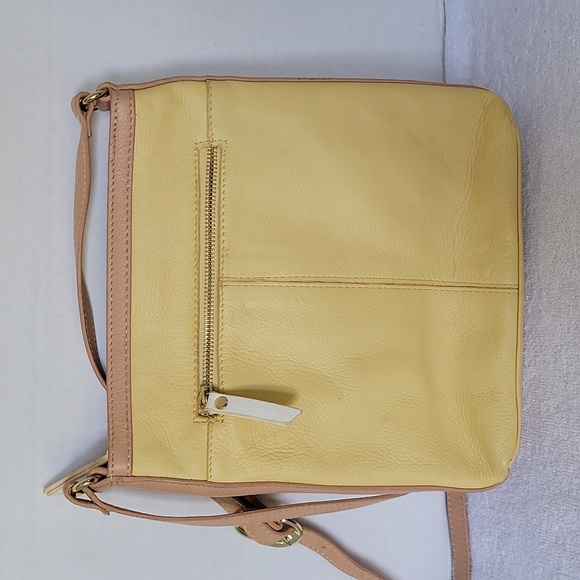 Emma Fox yellow/tan leather crossbody handbag - Picture 4 of 16
